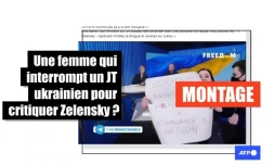   Une femme qui interrompt un JT en Ukraine pour critiquer Zelensky ? Il s'agit d'un montage