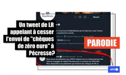 Un tweet des Républicains appelant à cesser d'envoyer "des chèques de zéro euro" à Valérie Pécresse ? C'est un montage parodique