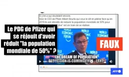   Le PDG de Pfizer qui se réjouit d'avoir réduit "la population mondiale de 50% d'ici 2023" ? Attention à ce montage vidéo