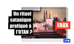   Cette vidéo montre une représentation artistique dans une université belge et non à l'Otan