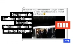   Une arrestation musclée de vacanciers français dans le métro espagnol en 2022 ? Non, il s'agit de supporters de foot interpellés à Bucarest en 2020