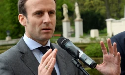 Le ministre de l?Économie Emmanuel Macron, à Varsovie le 22 avril 2016