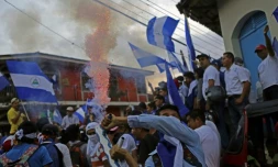 Des manifestants demandent justice aprÚs plusieurs morts dans des récentes manifestations, le 5 mai 2018 à Niquinohomo, prÚs de Managua, au Nicaragua