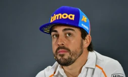 L'Espagnol Fernando Alonso en conférence de presse, le 22 novembre 2018 à Abou Dhabi 