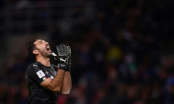 Le gardien de l'Italie Gianluigi Buffon lors du match contre la Suède en barrage retour de qualif pour le Mondial-2018 à San Siro, le 13 novembre 2017 