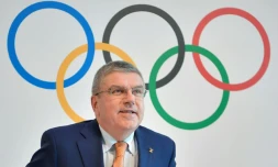 Le président du CIO Thomas Bach en conférence de presse au Musée Olympique à Lausanne, le 9 juin 2017