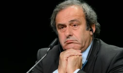 Michel Platini le 28 mai 2015 lors d'une conférence de presse à Zurich