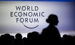 Des participants au Forum économique mondial de Davos, le 20 janvier 2025 en Suisse