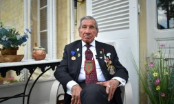 Le vétéran Charles Norman Shay, 95 ans, le 4 mai 2019 à Betteville-l'Orgueilleuse