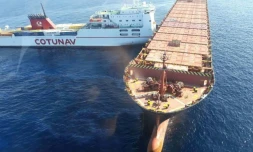 Photographie de la gendarmerie nationale montrant une collision de navires au large de la Corse le 7 octobre 2018