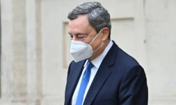 Mario Draghi quitte le palais présidentiel, le 3 février 2021 à Rome