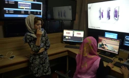 Des Afghanes travaillent à "TV-Zan", "La télé des femmes", le 24 mai 2017 à Kaboul