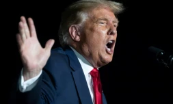 Donald Trump en meeting à l'aéroport Sanford International d'Orlando, en Floride, le 12 octobre 2020