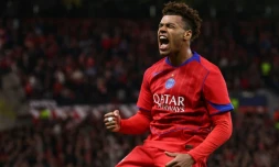 Désiré Doué auteur d'un doublé lors de la démonstration du Paris SG à Leverkusen (7-2) pour la 3e journée de la phase de ligue de la Ligue des champions, le 21 octobre 2025 à Leverkusen