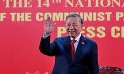 To Lam au 14e congrès du parti communiste vietnamien, le 23 janvier 2026 à Hanoï