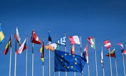 Le drapeau européen dans l'est de la France, le 25 mars 2024