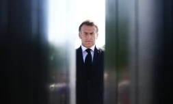 Le président français Emmanuel Macron lors des commémorations du 8-mai 1945, le 8 mai 2026 à Paris  