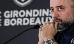 Le président des Girondins de Bordeaux Gerard Lopez, lors d'un point presse au centre d'entraînement du club au Haillan, le 7 juillet 2022 