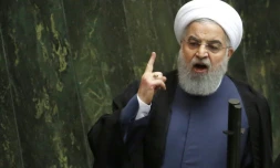 Le président iranien lors de son audition au Parlement à Téhéran, le 28 août 2018