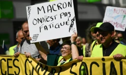 Des "gilets jaunes" manifestent Ă Saint-Denis le 20 avril 2019
