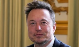 Le PDG de Tesla et SpaceX, Elon Musk, le 15 mai 2023 à l'Elysée à Paris