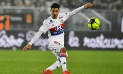 L'attaquant de Lyon Houssem Aouar lors du déplacement à Bordeaux le 28 janvier 2018 