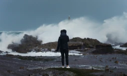 Tempête à Auderville, dans la Manche, en janvier 2018