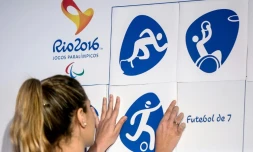 Des pictogrammes pour les Jeux paralympiques, le 7 novembre 2013 Ă Rio