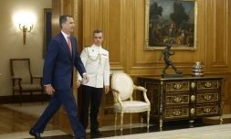 Le roi d'Espagne Felipe VI dans le palais de la Zarzuela Ă Madrid le 28 juillet 2016
