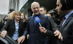 L'émissaire de l'ONU pour la Syrie, Staffan de Mistura aprÚs une rencontre avec l'opposition syrienne à GenÚve le 31 janvier 2016