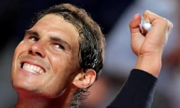 L'Espagnol Rafael Nadal aux Masters 1000 de Rome, le 18 mai 2017