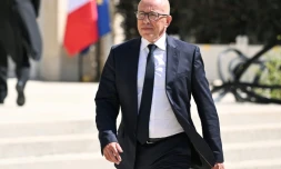 Eric Ciotti, président des Républicains, arrive à l'Elysée pour rencontrer le président Emmanuel Macron, le 26 août 2024 à Paris