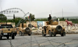 Des forces de sécurité afghanes lors d'une opération militaire dans la province de Kandahar, le 4 avril 2021