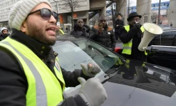 Manifestation de VTC à la Porte de la Villette, le 23 décembre 2016