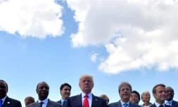 Des chefs de gouvernement, dont le président américain Donald Trump, réunis pour le sommet du G7 à Taormina, en Sicile, le 27 mai 2017