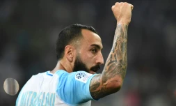 L'attaquant de Marseille Konstantinos Mitroglou lors de la réception de Guingamp le 16 septembre 2018