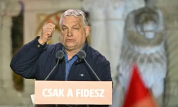 Le Premier ministre hongrois Viktor Orban lors de son meeting de clôture de campagne à Budapest le 11 avril 2026