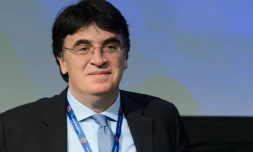 ÂLe Grec Theodore Theodoridis, le 25 fĂ©vrier 2016 Ă Zurich lors d'un congrĂšs de l'UEFA