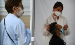 Test sur le coronavirus à Saint Nic (FinistÚre), le 12 août 2020