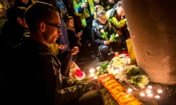 Hommage aux victimes des attentats de Bruxelles, le 23 mars 2016 à Zaventem en Belgique