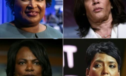 Quatre possibles colistiÚres de Joe Biden dans la campagne présidentielle américaine: (dans le sens des aiguilles d'une montre) Stacey Abrams, Kamala Harris, Keisha Lance Bottoms et Val Demings