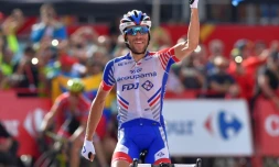 Thibaut Pinot vainqueur de la 19e étape du Tour d'Espagne le 14 septembre 2018
