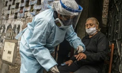 Campagne de dépistage du Covid-19 dans la grande banlieue de Lima, le 20 août 2020