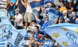 Des supporters de Castres masqués lors du match à domicile contre le Stade français le 13 septembre 2020