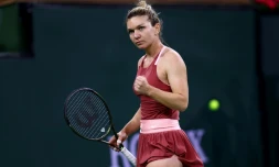 La Roumaine Simona Halep lors du tournoi d'Indian Wells, le 18 mars 2022
