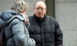 Stephane Devallonne, beau-père de Sophie Lionnet, une jeune fille au pair tuée à Londres, devant un tribunal à Londres le 19 mars 2018