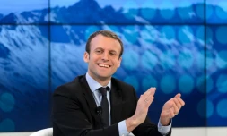 Le ministre de l'Economie, Emmanuel Macron, le 22 janvier 2016 à Davos