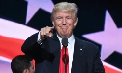 Le candidat Républicain Donald Trump s'exprime le 21 juillet 2016 à Cleveland