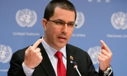 Le ministre vénézuélien des Affaires étrangÚres Jorge Arreaza lors d'une intervention aux Nations unies, le 25 avril 2019 à New York