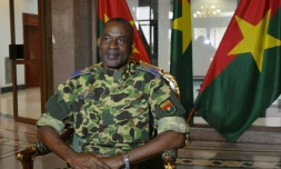 Le général Gilbert Diendéré, à la tête des putschistes, au palais présidentiel, le 17 septembre 2015 à Ouagadougou, au Burkina Faso